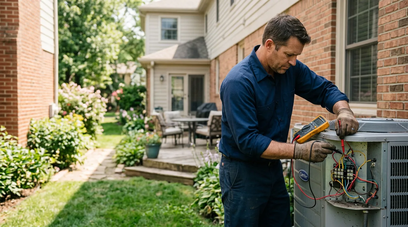 HVAC technician working near Lebanon, OK
